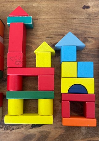 Lote Bloques Madera, Mosaico y Cubos