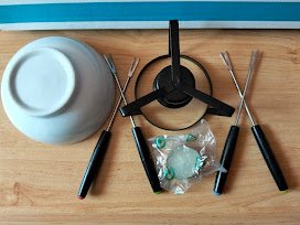 Set Fondue Cerámica y Metal