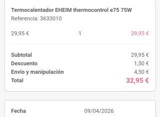 Termocalentador EHEIM 75W Thermocontrol regulable