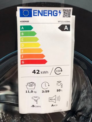 Lavadora 11 KG HISENSE Clase A  1400 rpm