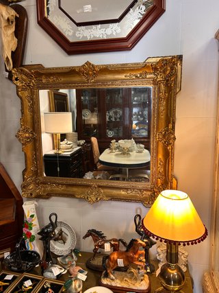 Gran Espejo Antiguo Dorado 114x99cm