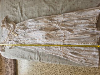 Vestido blanco y dorado talla M