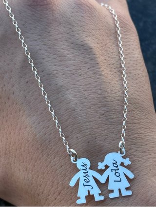 Colgante niños plata nombre personalizado