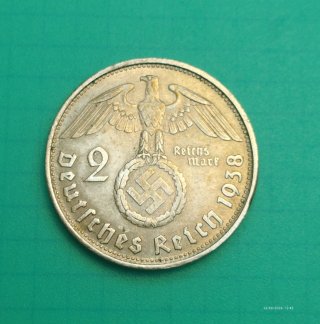2 Reichsmark 1938 plata Alemania III Reich