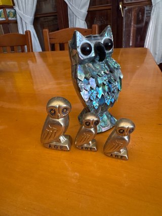 Familia de Búhos Decorativos