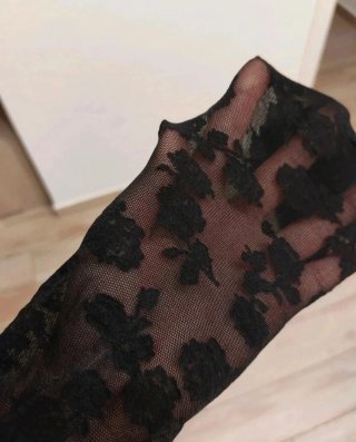 Collant neri fantasia floreale taglia M Nuovo