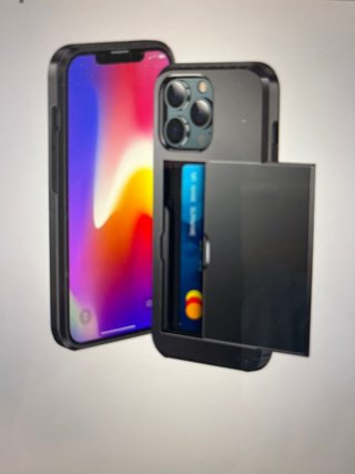 Funda Carcasa iPhone 13 Mini Negra Con tarjetero