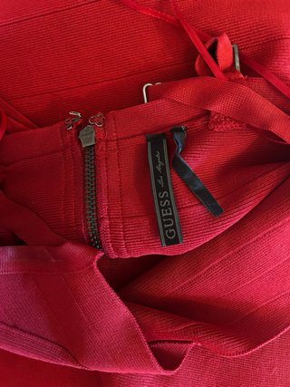 Vestito Guess rosso corto con volant