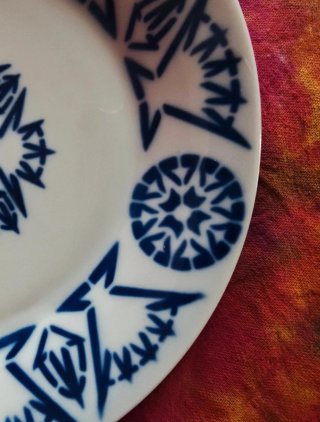 Plato Sargadelos Vintage Porcelana Gallega Azul
