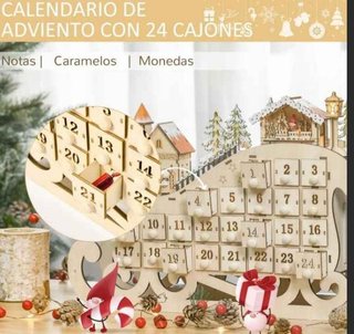 Calendario de Adviento de Navidad con Luces LED
