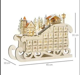 Calendario de Adviento de Navidad con Luces LED