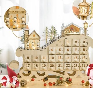 Calendario de Adviento de Navidad con Luces LED