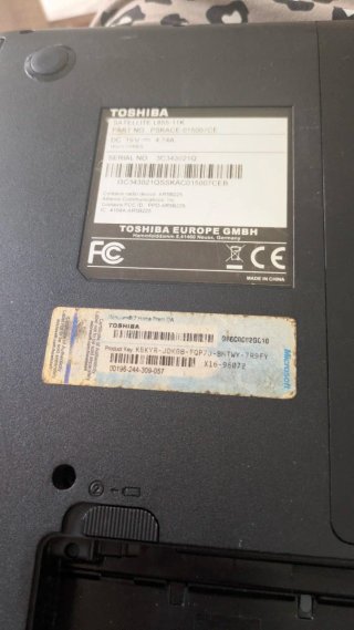 Portátil Toshiba para piezas