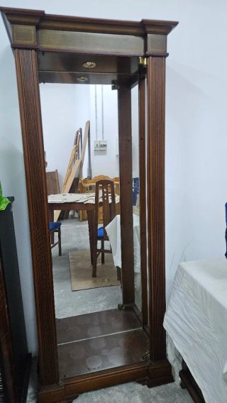 Vitrina de madera y cristal con luz