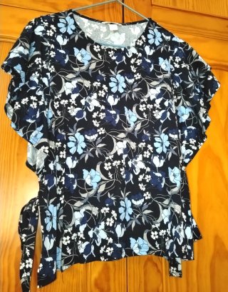 Blusa floral de algodón para mujer
