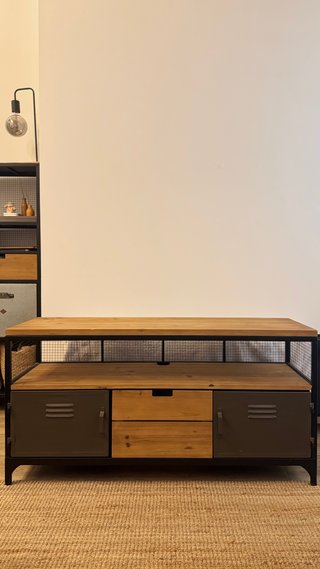 Mueble TV Industrial Madera y Metal