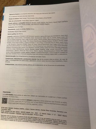 Lengua y Literatura, 2 ESO, Operación mundo
