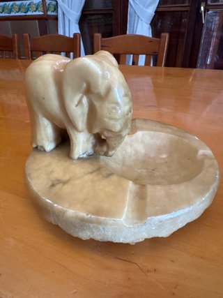 Cenicero Alabastro Elefante Artesanal