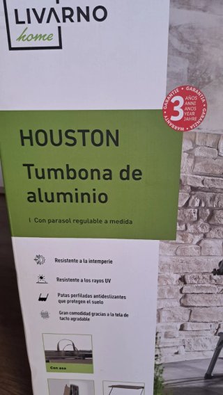 Tumbona aluminio y tela NUEVA
