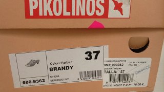 SANDALIAS DE CUÑA MARCA PIKOLINOS BEIGE Y ROJA
