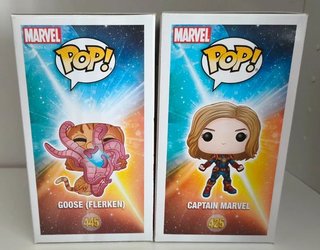 Funko Pop Captain Marvel Goose y Capitana Marvel