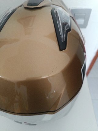 Casco Hebo Dorado y Rojo