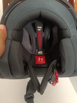 Casco Hebo Dorado y Rojo