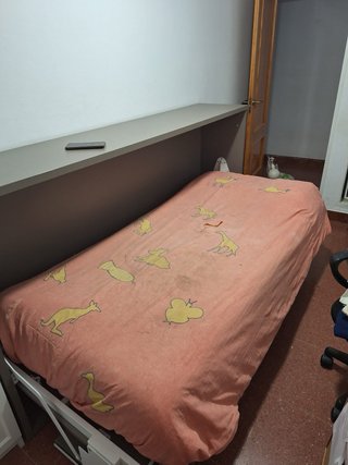 Mueble Cama Escritorio Gris y Blanco