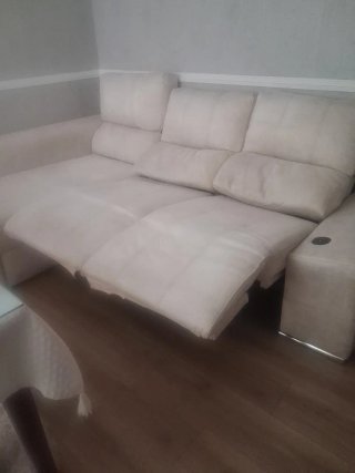 Sofá chaise longue beige