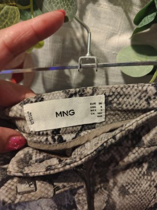 Pantalones Mango Estampado Serpiente Talla 36