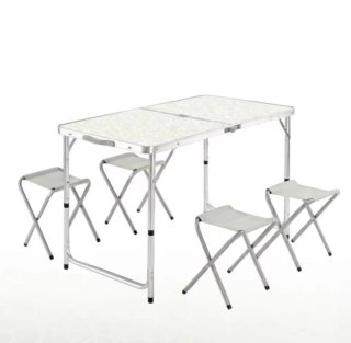 Mesa Plegable Camping + 4 Sillas