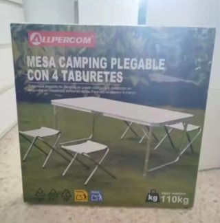 Mesa Plegable Camping + 4 Sillas