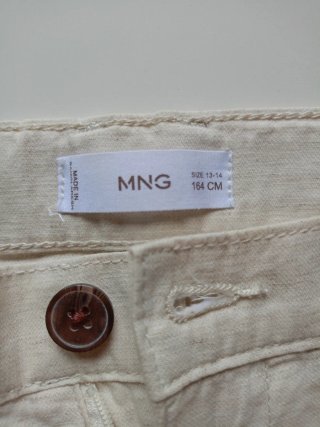 Bermuda lino Mango niño beige