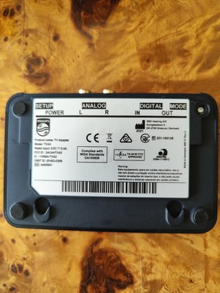Philips HearLink TV Adapter TVA3 completo con caja