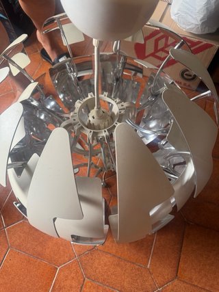 Lámpara Moderna Ikea Blanca y Plateada