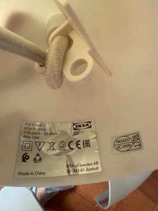 Lámpara Moderna Ikea Blanca y Plateada