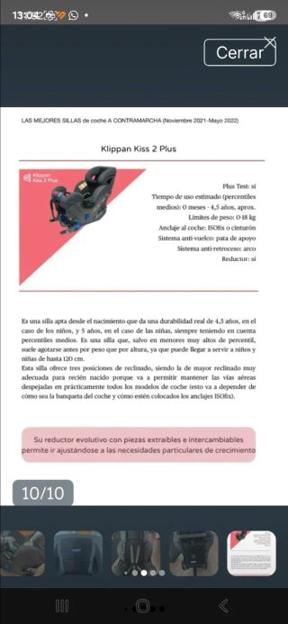 Silla coche Klippan Grupo 1-2-3