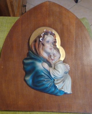 Madonna con Bambino in legno e gesso