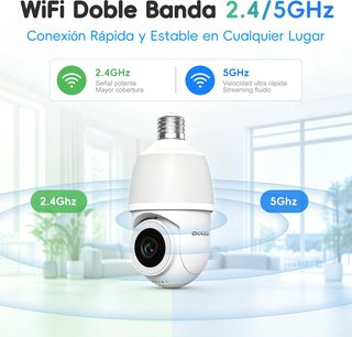 Cámara Vigilancia Bombilla WiFi 2K 5G
