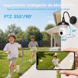 Cámara Vigilancia Bombilla WiFi 2K 5G