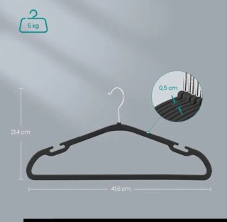 SONGMICS Perchas Plástico Negro x50