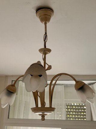 Lámpara colgante tulipas beige