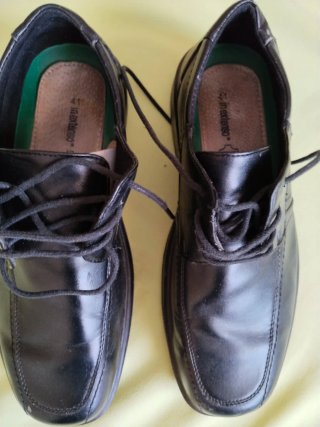 Zapatos con cordones de piel hombre negros