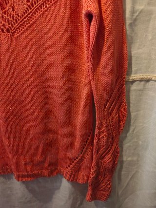 Jersey Koroshi coral calado con brillo