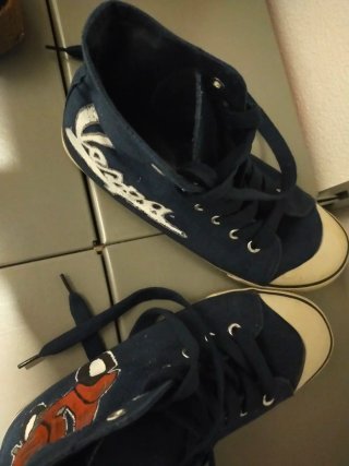 Zapatillas Mujer Azul y Marrón
