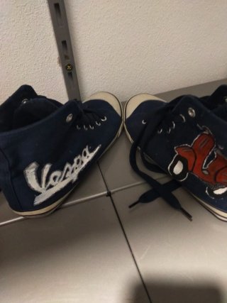 Zapatillas Mujer Azul y Marrón