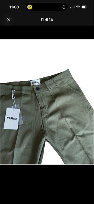 Set 2 pantaloni uomo Lino blu e verde TG L