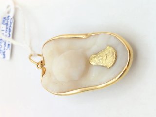 Colgante Oro 18k Virgen Blanca