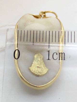 Colgante Oro 18k Virgen Blanca