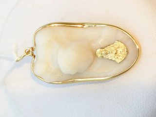 Colgante Oro 18k Virgen Blanca